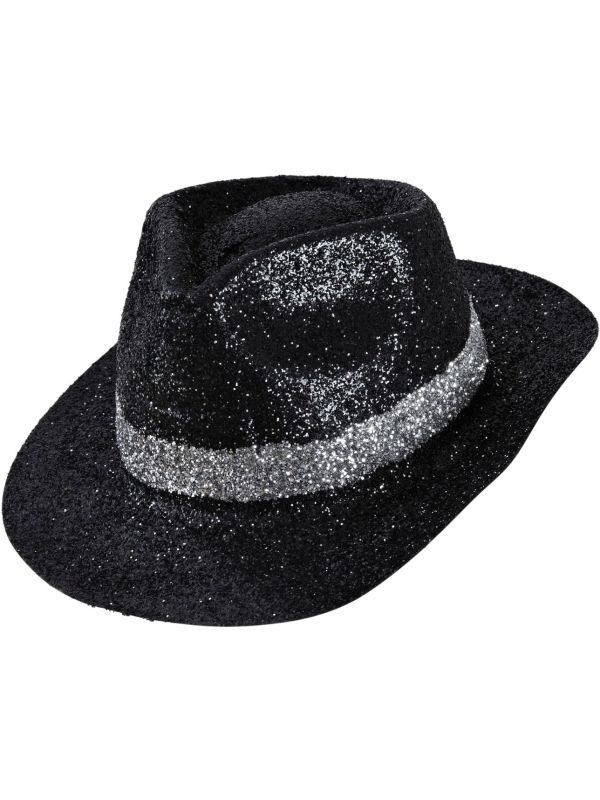 Zwarte maffia glitter hoed main product photo