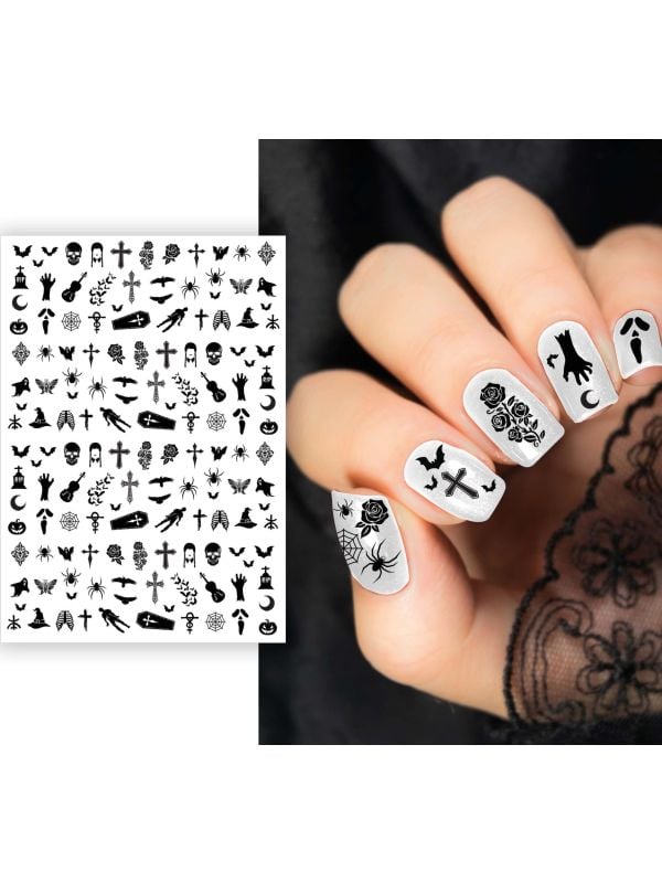 Zwarte nagelstickers halloween