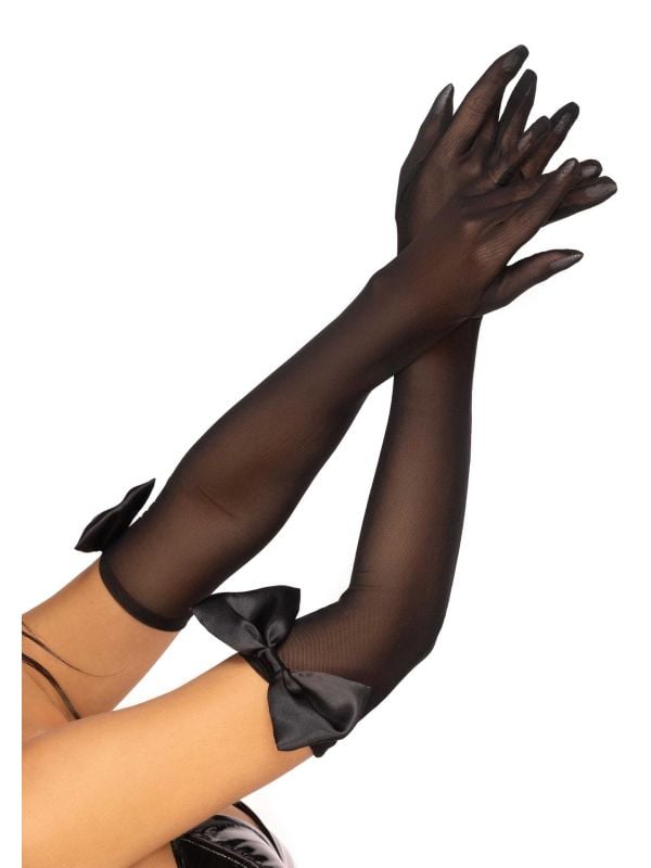Zwarte Opera Handschoenen met Strik dames main product photo