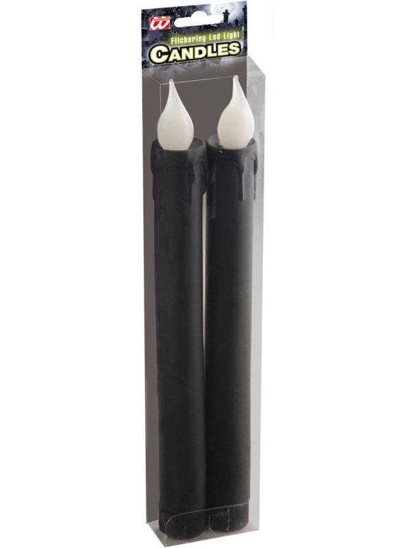 Zwarte oplichtende kaarsen 2 stuks main product photo