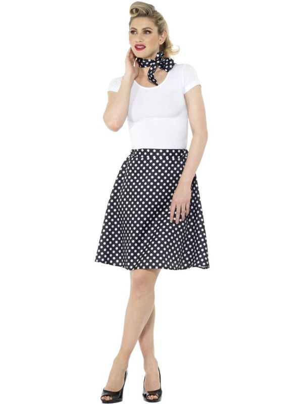 Zwarte polka dot rok 50s main product photo