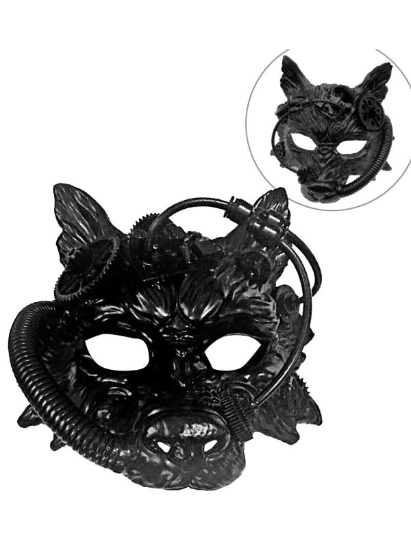 Zwarte Punk Masker Wolf