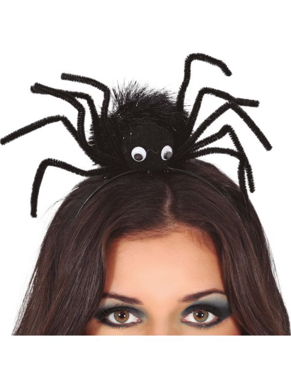 Zwarte spin met ogen haarband halloween main product photo