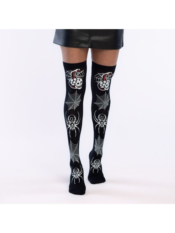 Zwarte Spinnen Panty Halloween Dames