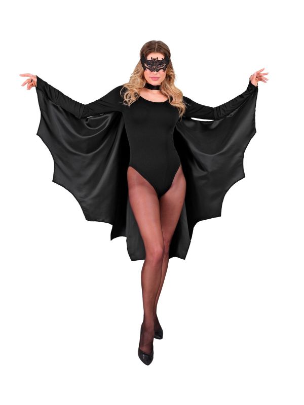 Zwarte Vleermuis Cape Voor Dames Halloween