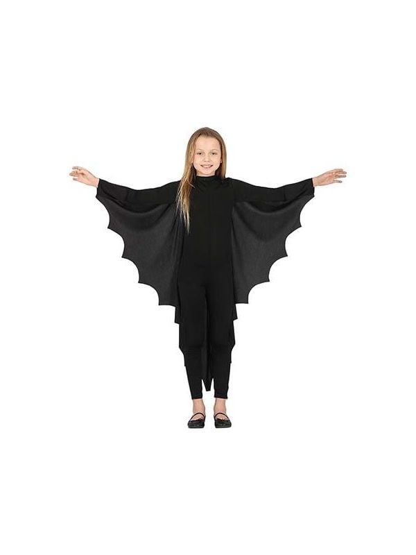 Zwarte vleermuis vleugels cape kind halloween