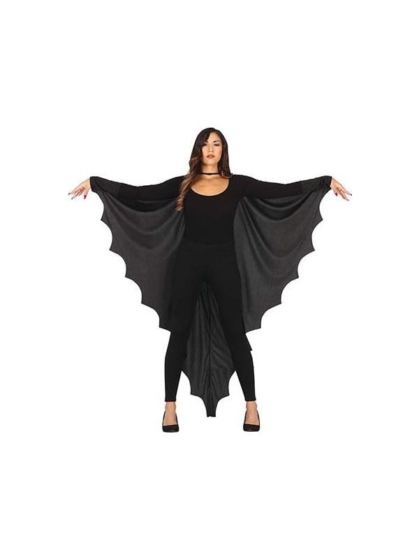 Zwarte vleermuis vleugels cape volwassen halloween