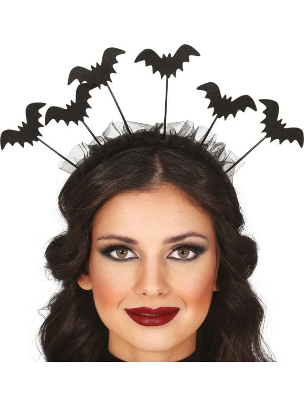 Zwarte vleermuizen haarband halloween