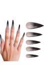 10 Lange Nagels Gothic met Lijm