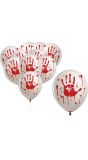 10 witte bloederige handafdruk ballonnen 30 cm halloween