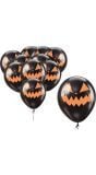 10 zwarte pompoen ballonnen 30 cm halloween