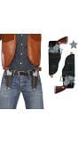 2 Zwarte Cowboy Holsters met Nep Revolver en Sheriff Ster
