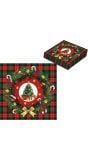 20 papieren kerstboom schotse ruit kerstservetten