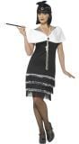 20S Flapper Jurk Zwart Wit