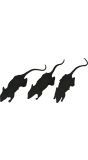 3 zwarte ratten 6 cm halloween