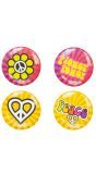 4 Hippie Buttons