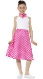 50s polka dot rok roze