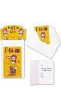 6 Clowns invitatiekaarten met envelop