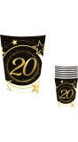 6 Papieren Drinkbekers 20 Jaar 240 Ml