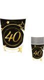 6 papieren drinkbekers 40 jaar 240 ml