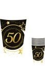 6 papieren drinkbekers 50 jaar 240 ml
