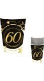 6 papieren drinkbekers 60 jaar 240 ml