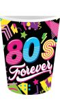 6 papieren drinkbekers 80's 240 ml