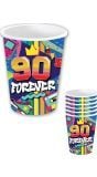 6 papieren drinkbekers 90's 240 ml