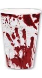 6 papieren drinkbekers bloederig 355 ml halloween