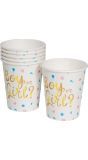 6 papieren drinkbekers Gender Reveal 240 ml