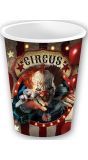 6 papieren drinkbekers horror clown 240 ml halloween