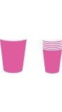 6 papieren drinkbekers neon fuchsia 240 ml