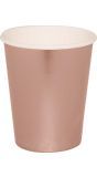 6 papieren drinkbekers roségoud 240 ml