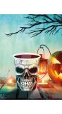 6 papieren drinkbekers schedels 240 ml halloween