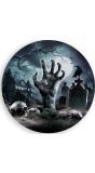 6 papieren eetborden kerkhof halloween