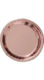 6 papieren eetborden roségoud rond