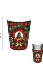 6 papieren kerst drinkbekers kerstboom