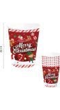 6 papieren kerst drinkbekers kerstfiguren