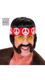 60s hippie pruik zwart