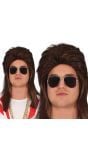 70's Foute Rock New Kids Pruik Bruin Heren