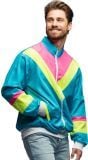 80's neon blauw trainingsjasje heren