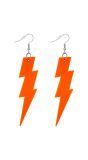 80s Neon Oranje Bliksem Oorbellen Vrouwen