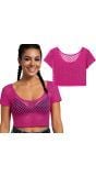 80's Neon Roze Dames Visnet T-Shirt