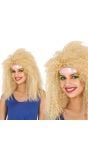 80's Sportieve Blonde Pruik Lang Krullen Dames
