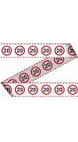 Afzetlint 20 jaar verkeersbord wit