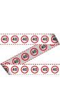 Afzetlint 40 jaar verkeersbord wit