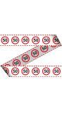Afzetlint 50 jaar verkeersbord wit