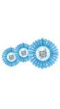 Baby blauwe honingraat waaier decoratie