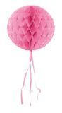 Baby roze honingraat bol decoratie