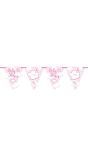 Babyshower roze meisje vlaggenlijn 6 meter